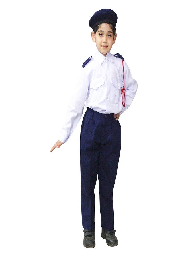 كاكو فانسي دريسيس زي تنكري من البوليستر من كاكو، زي شرطي مرور للأطفال | قميص وبنطال وصفارة شرطة المرور للأولاد والبنات من عمر 10 إلى 12 سنة، متعدد الألوان - Image 3